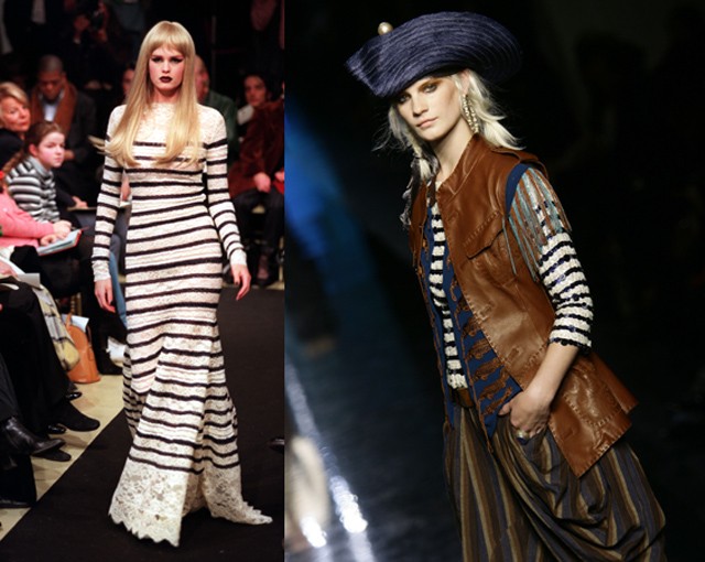 Jean Paul Gaultier matrózcsíkos kreációi