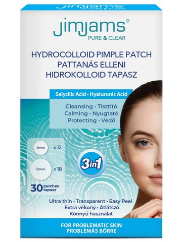 Szuper megoldás a pattanás éjjeli kezelésére. Egyszerűen felhelyezed a kezelni kívánt területre a tapaszt és hagyd, hogy reggelre csodát tegyen, a pattanásnak pedig már nyoma sincs. - Pure & Clear Hidrokolloid pattanástapasz BHA + HA JIMJAMS 1199 Ft/ 30db a jimjams.hu webshopon, GLAMOUR kuponnal, 20% kedvezménnyel 960 Ft
