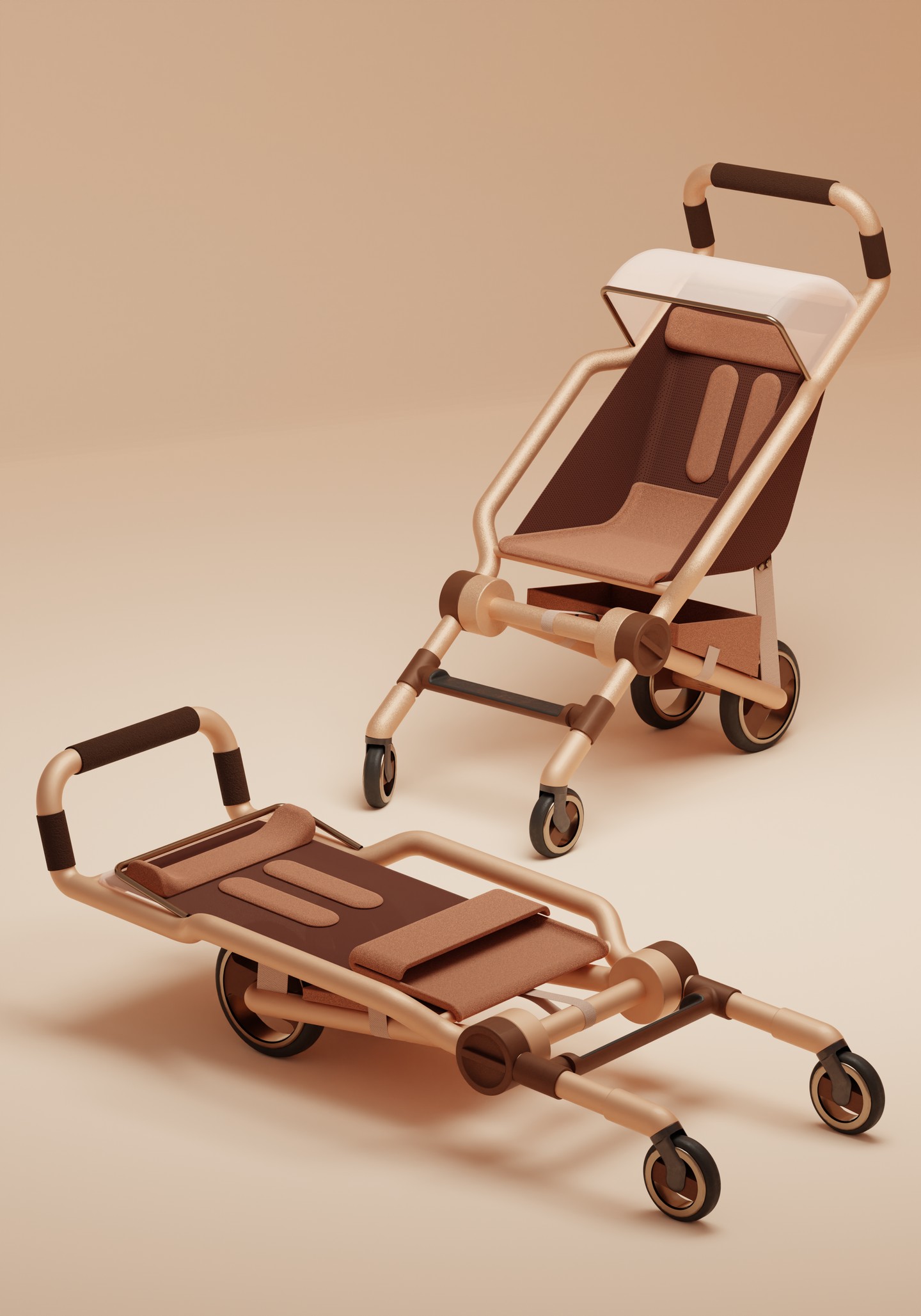 Buzás Levente, Nagy Karola: IKOH. Az IKOH a városi környezetben való babakocsis közlekedésre fókuszál.  A váz kialakítása egyszerű és jól átlátható hozzáférést biztosít, megkönnyítve a kezelhetőséget. Az összecsukási mechanizmus lapra hajtással működik, így a babakocsi kis helyet foglal. A szerkezet könnyű, de stabil, a kerekek kialakítása pedig lehetővé teszi a zökkenőmentes mozgást különböző városi terepeken