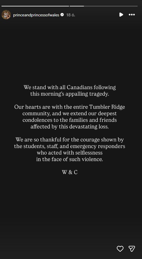 Instagram történetben üzent a tragédiával kapcsolatban Katalin hercegné és Vilmos herceg