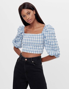 Blúz négyzetes dekoltázzsal BERSHKA 3,995 Ft