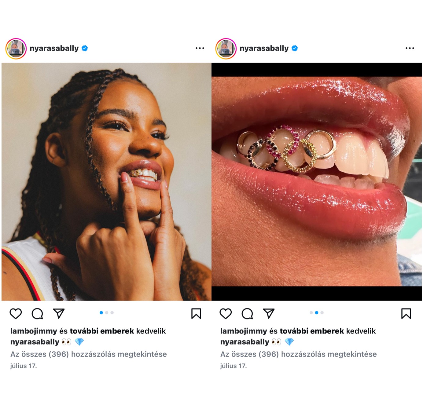 A német kosárlabda-válogatott először jutott ki az olimpiai játékokra, és ennek kapcsán Nyara Sabally az Instagramon mutatta meg erre az alkalomra készített fogékszerét. Az ékszert az olimpiai karikák ihlették, és apró színes drágakövekkel volt kirakva 14 karátos arany keretben.