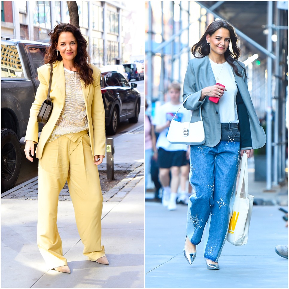 A kiszámítható tavaszi sztárstílus: Katie Holmes zakóra cserélte a vastag holmikat