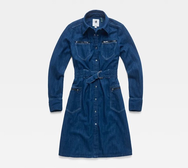 Hosszúujjú öves farmerruha G-STAR 50900 Ft -20%