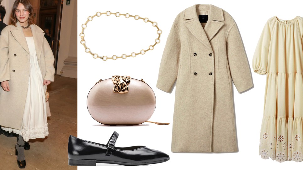 Nyaklánc COS cos.com, Táska ZARA 16 995 Ft, Cipő LASOCKI - CCC 13 995 Ft, Kabát MANGO 59 995 Ft, Ruha H&M 14 995 Ft