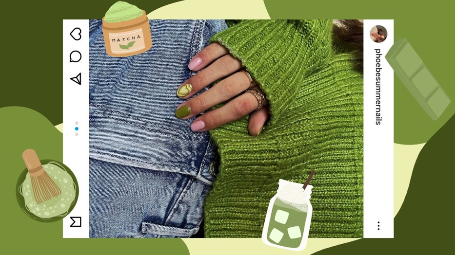 A matcha-latte köröm színei tökéletesen belepasszolnak az őszi palettába