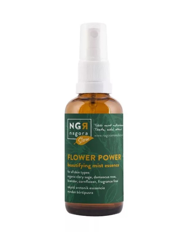 Flower Power szépítő, anti-aging arctonik esszencia NAGORA 4490 Ft/90 ml - állatkísérlet-mentes100% bio virágvizekkel, illatmentes, alkoholmentes, hozzáadott víztől mentes, tartósítószer mentes, vegán 