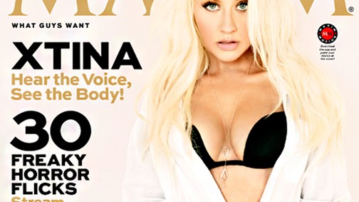 Christina Aguilera szexi fehérneműben a Maxim magazin címlapján
