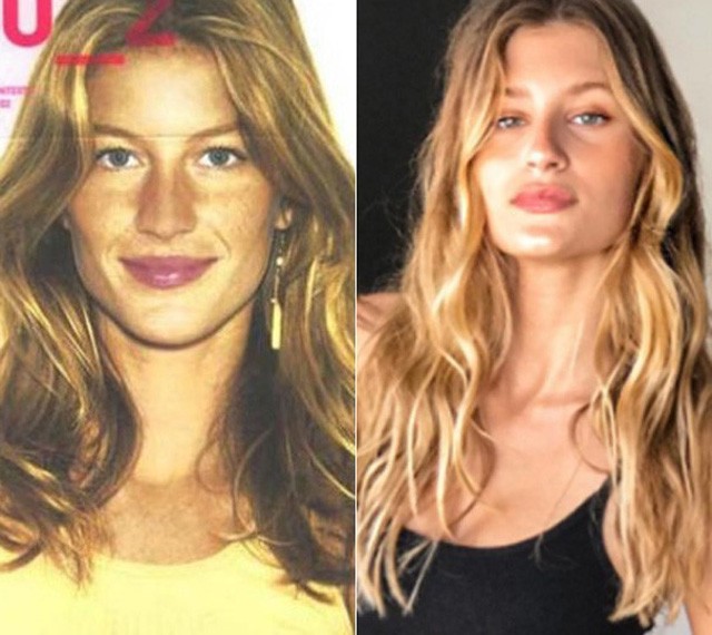 A fiatal Gisele Bündchen és a szintén fiatal Paula