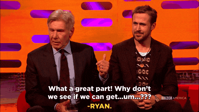 Harrison Fordnak nem jutott eszébe Ryan Gosling neve. A reakció zseniális!