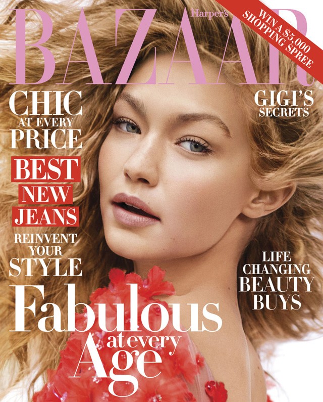 gigi hadid, harpers bazaar, divatmagazin, karl lagerfeld, kortalan, fotók, szupermodell