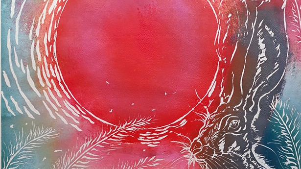 A nyúl évének üdvözlésére a japán képzőművész, Naoko Tagai egy fametszet nyomatot készített. Weboldal: naokotagai.com