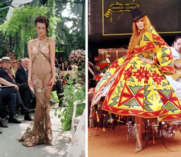 Lehet testre tapadó, szinte semmit nem takaró "alig ruha" vagy óriási kiterjedésű, latin-amerikai ihletésű kabát, Galliano mindig jó ízléssel viszi túlzásba a dolgokat. Sosem karikatúrát, hanem extrém megoldásokat látunk.