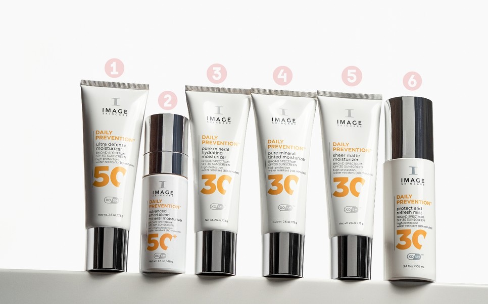 1. Daily Prevention Ultra Defense hidratáló SPF50 IMAGE SKINCARE 24 700 Ft/73 g (338,35 Ft/1 g) 2. Daily Prevention Advanced Smartblend hidratáló SPF50+ 33 250 Ft/48 g 3. Daily Prevention Pure Mineral hidratáló SPF30 IMAGE SKINCARE 24 700 Ft/73 g (338,35 Ft/1 g) 4. Daily Prevention Advanced Smartblend színezett hidratáló SPF30 IMAGE SKINCARE 24 700 Ft/73 g (338,35 Ft/1 g) 5. Daily Prevention Pure Mineral mattító hidratáló SPF30 IMAGE SKINCARE 24 700 Ft/73 g (338,35 Ft/1 g) 6. Daily Prevention Protect And Refresh permet SPF30 IMAGE SKINCARE 20 900 Ft/100 ml (209 Ft/1 ml)