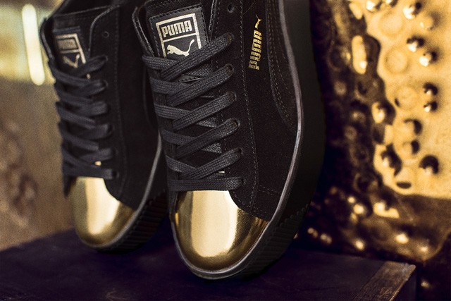 puma, sneaker, arany cipő, sportcipő, cipő, platformos cipő