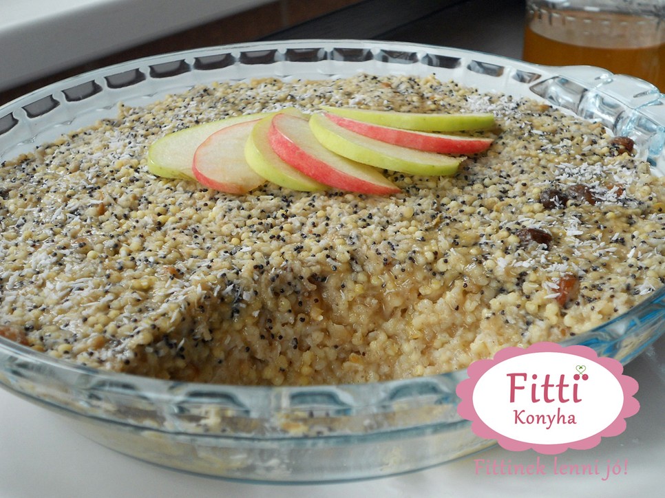 Almás-mákos köles, köles, recept, fitti konyha