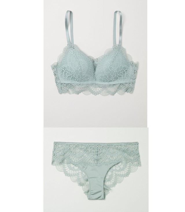 Mentazöld csipkés szett H&M 5990 Ft és 1990 Ft helyett 4792 Ft és 1592 Ft