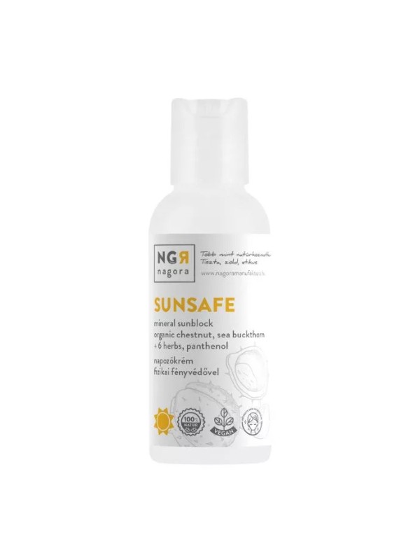 Sunsafe napozókrém fizikai fényvédővel NAGORA 7490 FT/125 ml (125 Ft/1 ml) Naptej gyerekeknek és felnőtteknek fizikai fényvédővel - Natúr, állatkísérlet-mentes, vegán