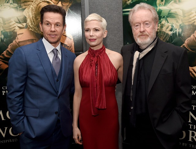 Michelle Williams, Mark Wahlberg és Ridley Scott
