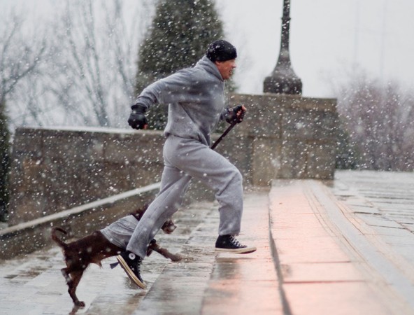 2006. Újra együtt a sikereses felállás: Stallone + kutya + Converse a Rocky Balboa című filmben.