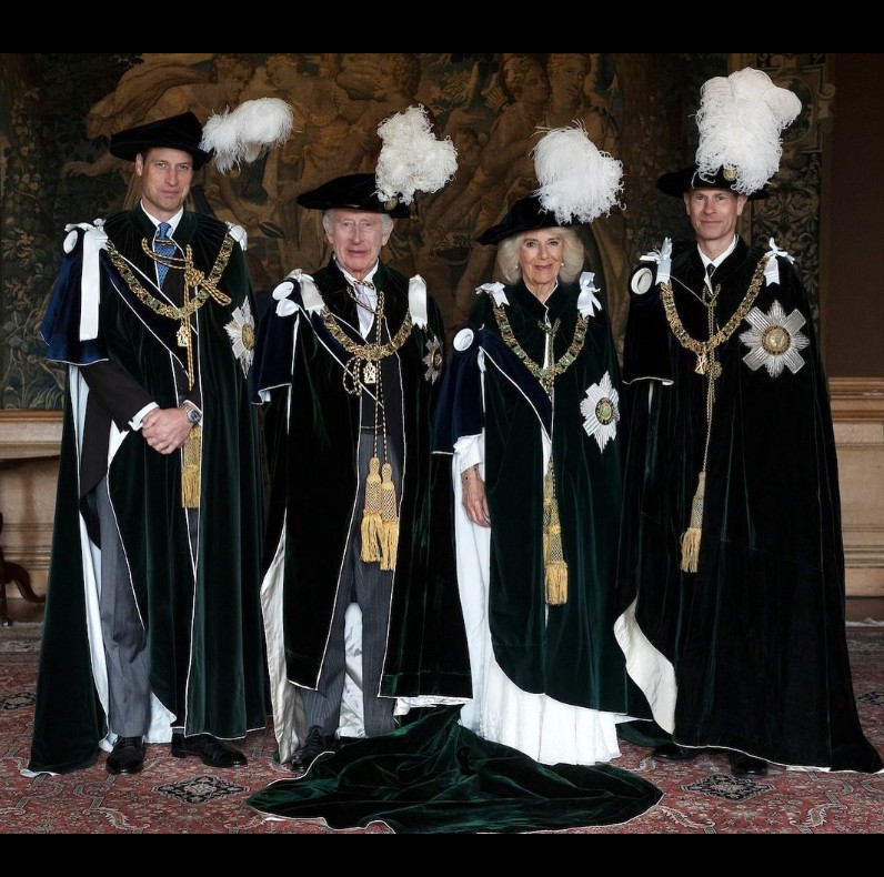 Vilmos herceg, Károly király, Kamilla királyné és Eduárd herceg