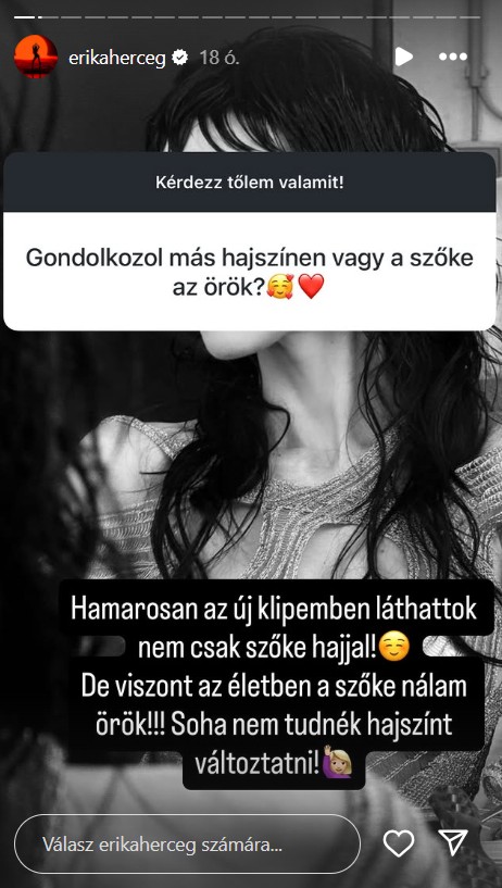 Herceg Erika új hajszínnel fog feltűnni a legújabb klipjében