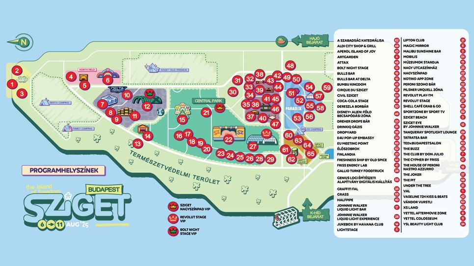 Íme a 2025-ös Sziget térképe