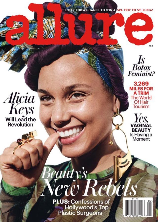 Alicia Keys smink nélkül Allure magazin