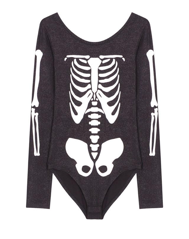 Világítós, csontvázas body, 9895 Ft