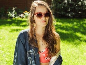 Retró fürdőruha, kimonó