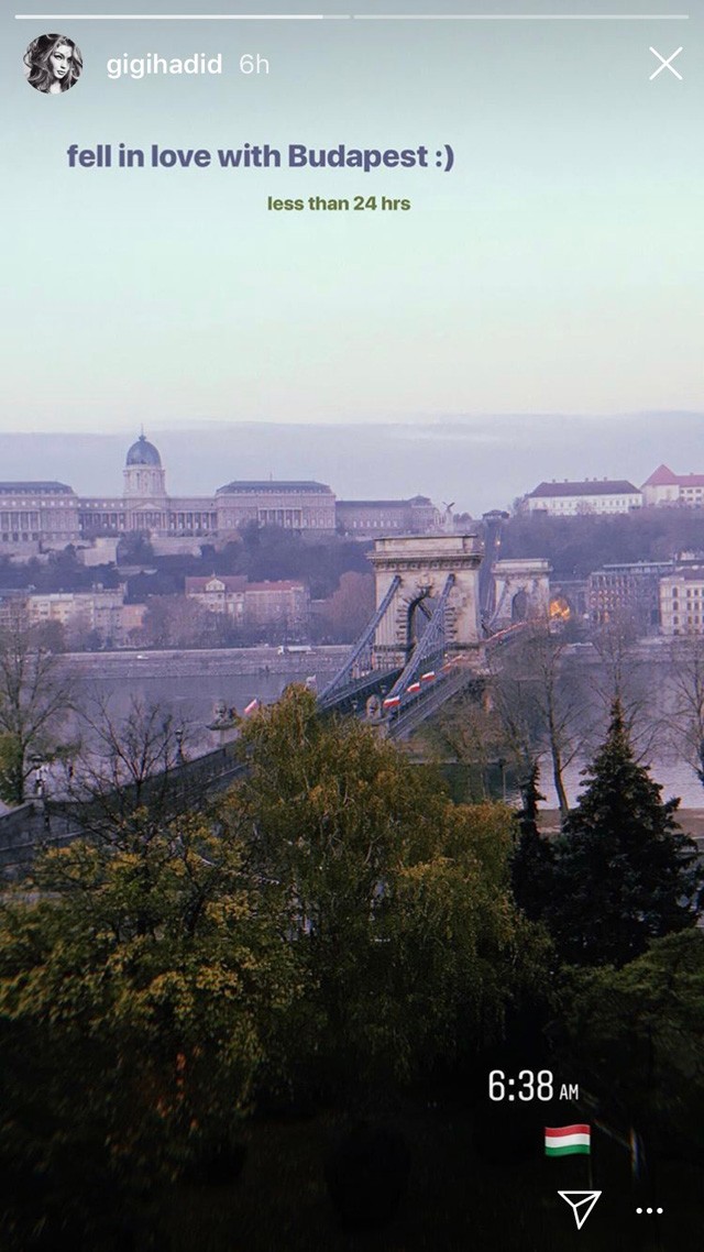 Gigi Hadid Insta-sztorija Budapestről