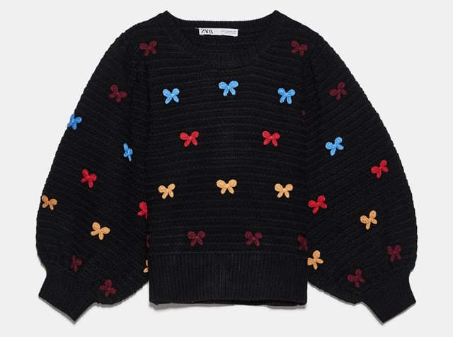 1. Extravagáns szabásvonal - Bő ujjú, masnis pulóver ZARA 9995 Ft