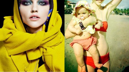 A show-ra is magával vitte kislányát a topmodell