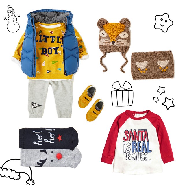 Mellény, nadrág és felső, cipő ZARA 4995 Ft, 4995 Ft, 4995 Ft, Zokni RESERVED 1095 Ft/2 pár, Kötött sapka és sál ZARA 2995 Ft, Póló H&M 990 Ft