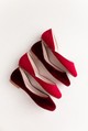 The White Ribon Velvet Red Bordeaux balerinacipő