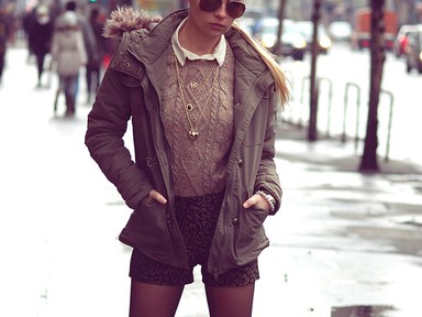 Iszak Eszti prémes kabátban csütörtökön