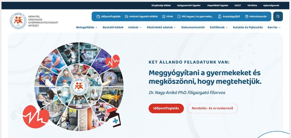 Megújult digitális felülettel segíti a szülőket a Heim Pál Országos Gyermekgyógyászati Intézet
