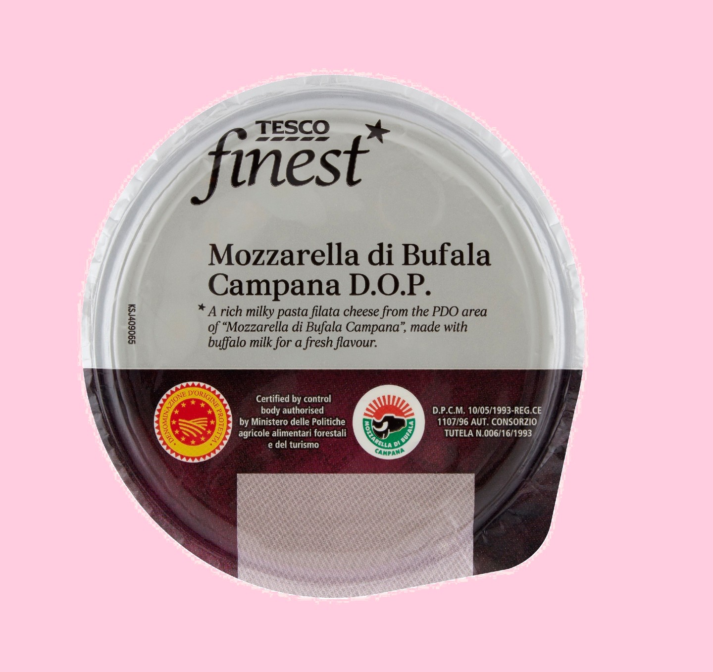 Tesco Finest Mozzarella di Bufala Campana zsíros, lágy sajt sós lében 125 g