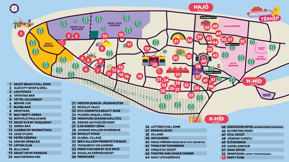 sziget program terkep