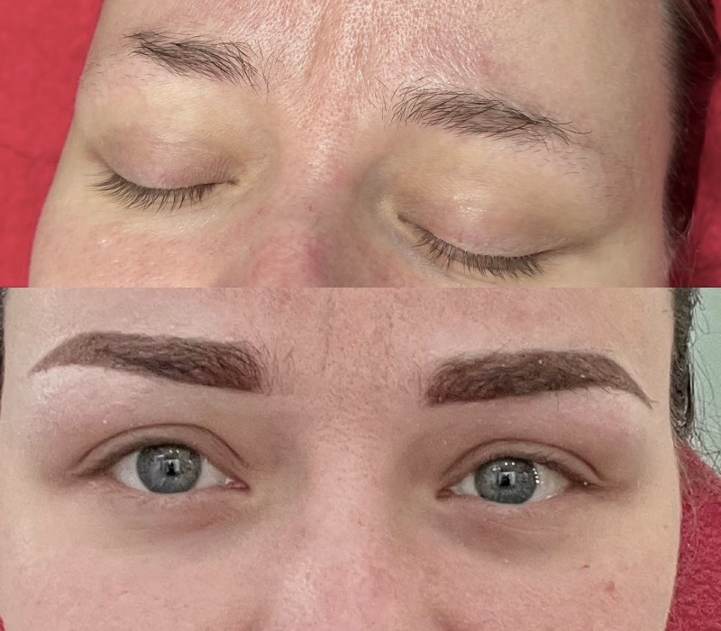 Dancsi szemöldökei berajzolás előtt és után