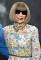 Anna Wintournak egy hosszú virágos ruhára esett a választása, és ikonikus kiegészítőjét, a napszemüveget most sem hagyta otthon