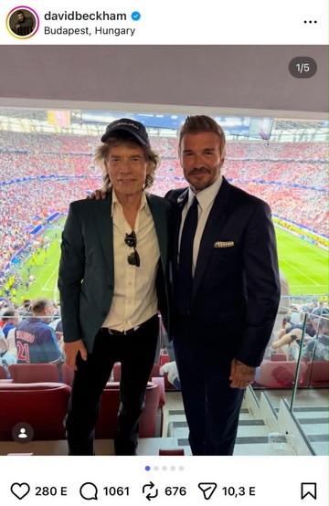 Mick Jagger is csatlakozott a páholyban David Beckhamhez, ám az Arsenal veresége miatt minden bizonnyal nem boldogan tért haza