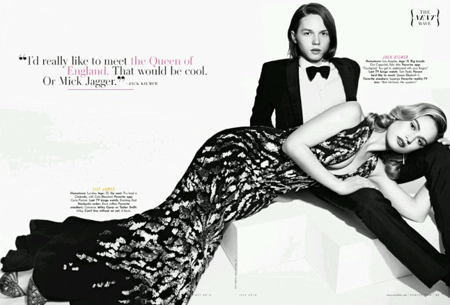 Lily James és Jack Kilmer a két hollywoodi ígéret a Vanity Fair legfrissebb számában