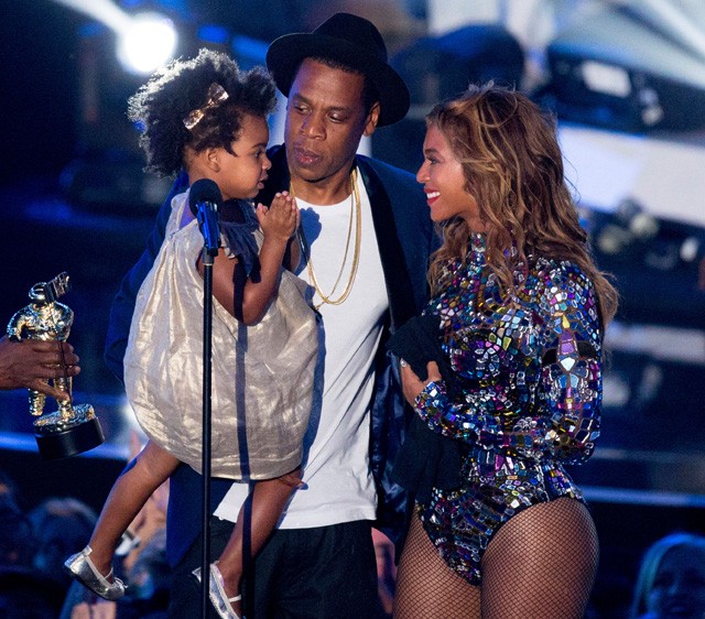 Beyoncé lányával, Blue Ivy-val és férjével Jay Z-vel