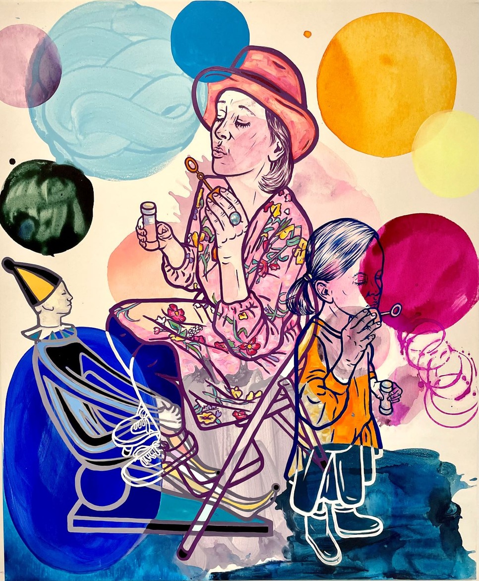 Soós Nóra Az időn túl című festménye