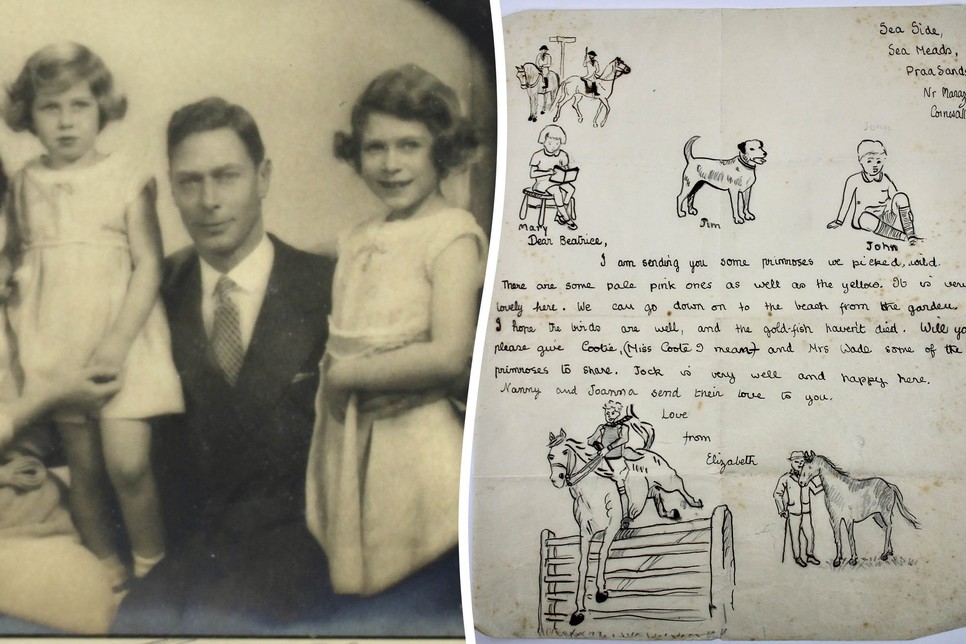 Ez az a bizonyos, gyerekrajzokkal ellátott levél, amit II. Erzsébet királynő írt kicsiként