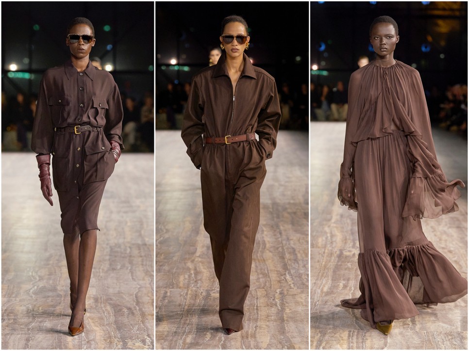 Saint Laurent már második kollekciójában fókuszált a barna színre