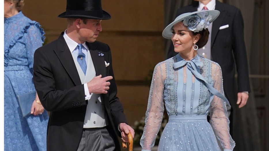 Katalin hercegné és Vilmos herceg a koronázási kerti partin