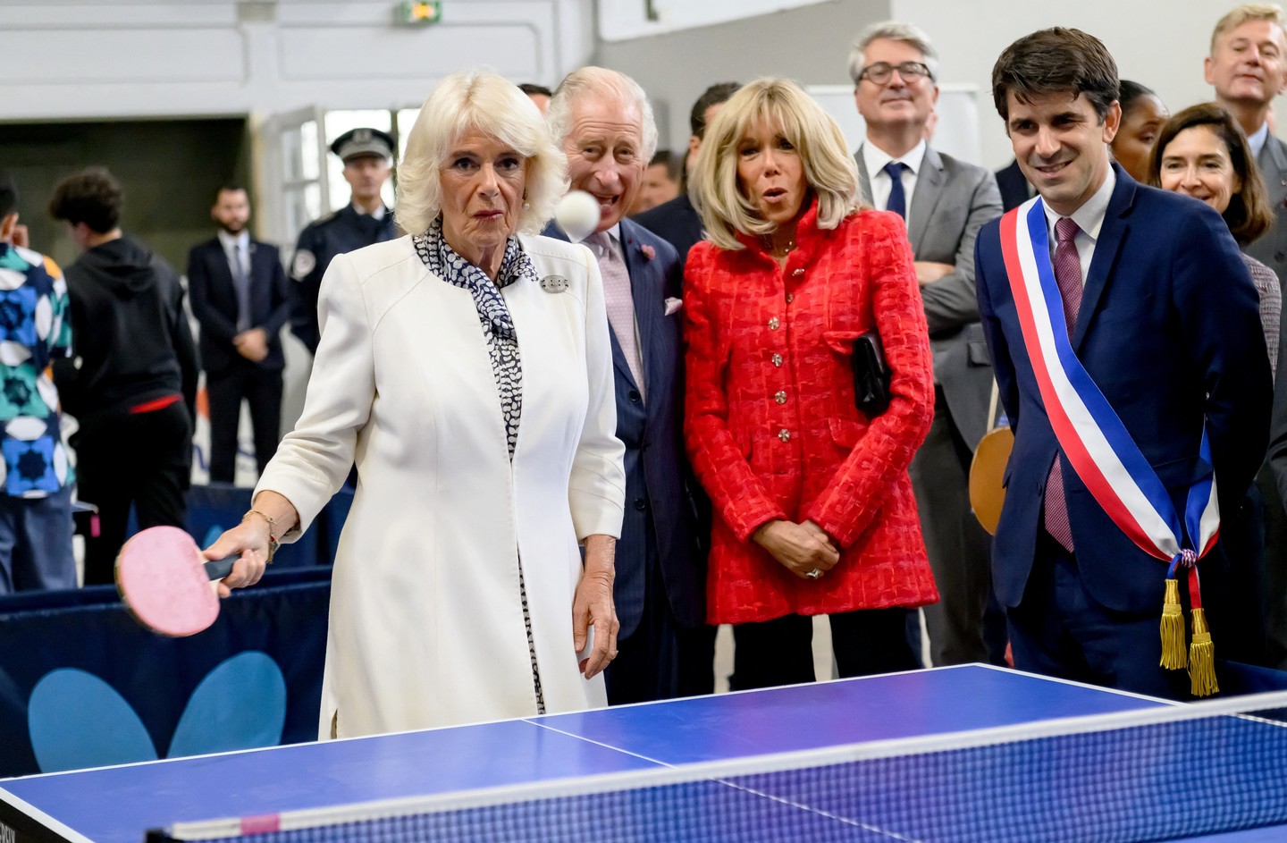 Kamilla királyné még a pingpongozásba is beszállt