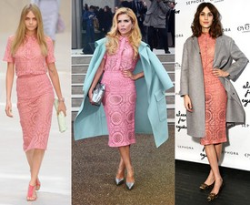 Alexa Chung stílusikon, míg Paloma Faith gyakran fog mellé. Ezúttal mindketten ezt a rózsaszín Burberry Prorsum ruhát választották, és mindketten csinosak is benne.
